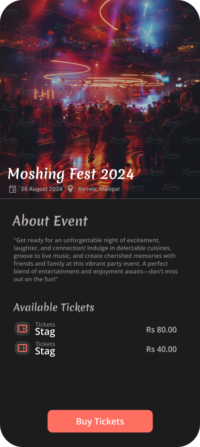 Event Booking App - View 2